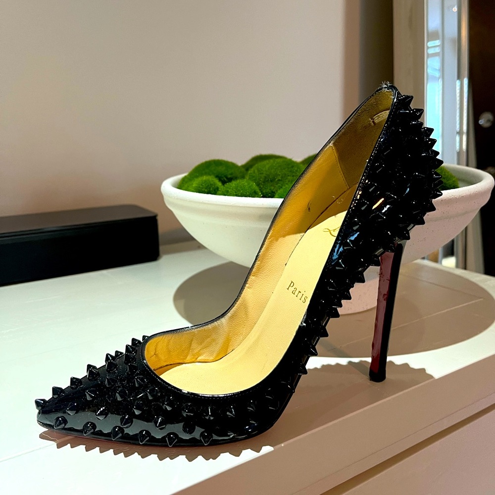 Christian Louboutin Pigalle Spikes 120 Patent Black